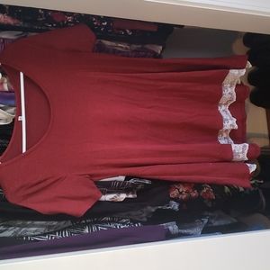 Small Red with Lace Boutique Shirt